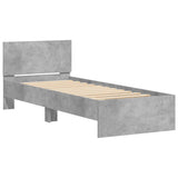 Bed Frame without Mattress with Headboard Concrete Grey 90x190 cm Single 838655