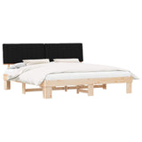Bed Frame with Upholstered Headboard Black 200 x 200 cm 3398096