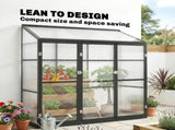 Polycarbonate Greenhouse with 3 Hinged Doors, Top Vent, Lean-to Green House, Walk-in Greenhouse, 6 x T3398P549954