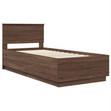 Bed Frame with Headboard Brown Oak 90 x 200 cm Engineered Wood 3408214