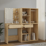 LED Dressing Table with 2 Cabinets Sonoma Oak Engineered Wood 3082029