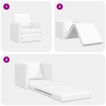 Floor Sofa Bed with Cushion White 74 x 77 x 81 cm Faux leather 4106636