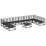 Garden Sofa Set with Cushion 11 pcs Black Aluminium 3378903