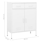 Storage Cabinet White 80x35x101.5 cm Steel 336161