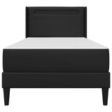 Bed Frame with LED Strip Lights Black 90 x 190 cm Faux Leather 3415280