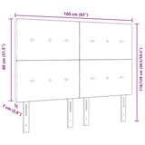 Headboard Height Adjustable with Headboard Black 160 cm Fabric 3337836