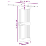 Sliding Door with Hardware Set 80x210 cm Solid Wood Pine 3332671