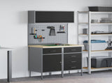Work Cabinet Set with Drawer with Shelf Manual 5 pcs Black 3321426