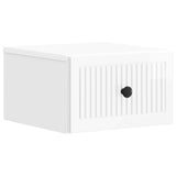 Wall-Mounted Bedside Cabinet with Drawer 2 pcs High Gloss White 897924