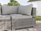 Outdoor PE Rattan Corner Sofa, Garden Wicker Furniture Single Sofa Chair w/ Cushions, Light Grey T3398P325339