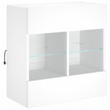 TV Wall Cabinet with LED Lights White 58.5x30x60.5 cm 837092
