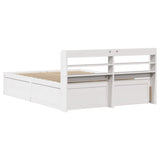 Bed Frame with Headboard White 140x190 cm Solid Wood Pine 3307096