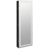 Mirror Jewellery Cabinet with LED Lights Wall Mounted Black 353251
