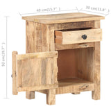 ZNTS Bedside Cabinet 40x30x50 cm Rough Mango Wood 320234