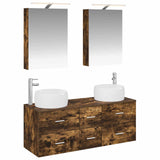Bathroom Furniture Set 5 pcs Smoked Oak 3407035