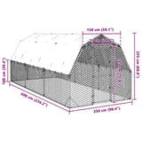 Chicken Run with Roof 2.5x6x2.25 m Galvanised Steel 3328522