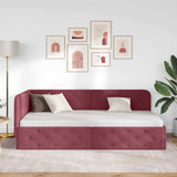 Corner Bed Frame with Headboard Wine Red 100 x 200 cm Fabric 42016506