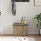 Hall Bench with Cushion with Shelf Artisan Oak 60 x 38 x 46 cm 891479