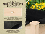 Garden Wooden Planters Rectangular Raised Bed,Flower Box, Fir Wood Indoor/Outdoor, Oak Tone, 86L x T3398P314151