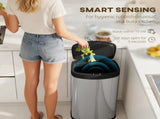 55L Sensor Bin with Soft-Close Lid, Automatic Touchless Motion Sensor Kitchen Bin with Fingerprint T3398P424968