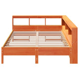 Bookcase Bed without Mattress Wax Brown 150x200 cm King Size Solid Wood Pine 3324420