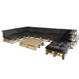Pallet Sofa Cushion 13 pcs Grey 120 x 80 x 10 cm Fabric 41518