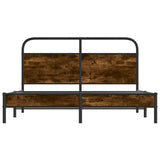 Bed Frame Without Mattress 150x200 cm Smoked Oak Engineered Wood 4100358