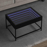 Coffee Table with Infinity LED Black 70x50x41 cm 847682