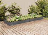 Garden Raised Bed with Liner Grey 240x60x25 cm Solid Wood Fir 364300