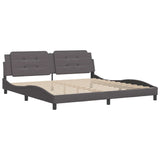 Bed Frame without Mattress "Zadar" Grey 200x200 cm Faux Leather 3208208