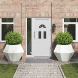 Planter 2 pcs White 100 x 100 x 80 cm Steel 884027