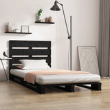 Bed Frame without Mattress Black 75x190 cm Small Single Solid Wood Pine 3120161