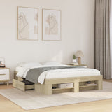 Bed Frame without Mattress Sonoma Oak 140x190 cm Engineered Wood 3295501