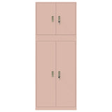 Storage Cabinet 2 pcs Pink 80 x 40 x 210 cm Steel Lockable 3438742