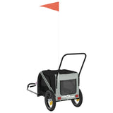 Pet Bike Trailer Grey and Black Oxford Fabric and Iron 93888