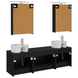 Bathroom Furniture Set 5 pcs Black Oak 3406872