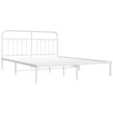 Metal Bed Frame without Mattress with Headboard White 180x200cm 352631