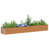 Garden Raised Bed Light Brown 290 x 50 x 36 cm Galvanised Steel 42017345