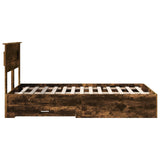 Bed Frame with Drawer Smoked Oak 120 x 200 cm Engineered Wood 3410015