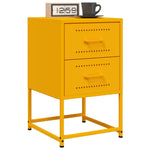 ZNTS Bedside Cabinet Mustard Yellow 36x39x60.5 cm Steel 846464