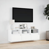 TV Wall Cabinet with LED Lights White 130x31x45 cm 852341