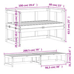 ZNTS Garden Sofa Bench Extendable Solid Wood Douglas 832613