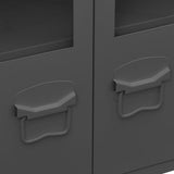 Industrial Sideboard Anthracite 105x35x62 cm Metal and Glass 339610