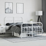 Bed Frame White Powder-coated steel Double Bed Frame 352643