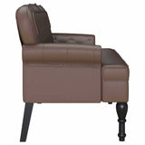 Bench Brown 119.5 x 64.5 x 75 cm Faux Leather 42019296