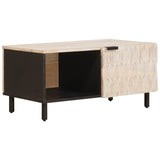 Coffee Table White 80 x 50 x 40 cm Solid Mango Wood 4017868