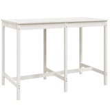 7 Piece Garden Bar Set White Solid Wood Pine 3154761