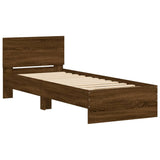 Bed Frame without Mattress with Headboard Brown Oak 90x200 cm 838630
