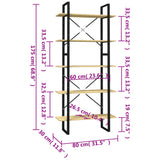 5-Tier Book Cabinet 80x30x175 cm Solid Wood Pine 3081993