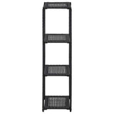 Storage Shelf Black Poly Rattan 30x30x120 cm Storage Shelf 46974